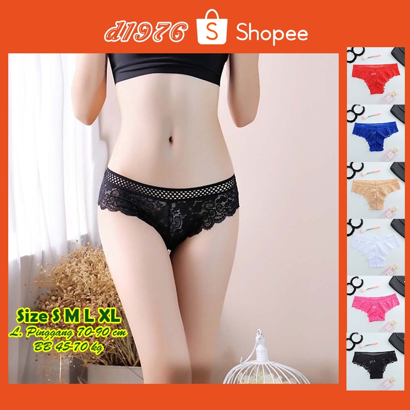 d1976 Celana Dalam CD Wanita Sexy Underwear Bahan Spandex G String Seksi Size FREE S M L XL OFG-H028