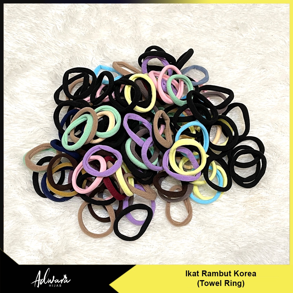 Ikat Rambut Korea Warna Warni Random / Ikat Rambut Donat Cincin (Towel Ring Isi 5 Pcs )