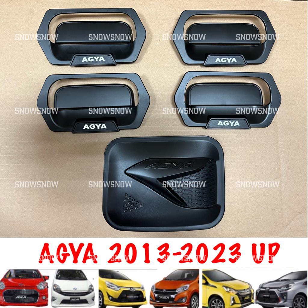 Paket Outer Handle Tank Cover Agya Ayla 2013 2015 2017 2021 2022 2023 GR TRD Hitam Carbon