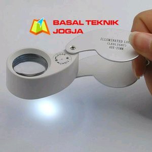 loupe geologi lup batu batuan ada lampu led 40x kaca pembesar geologi