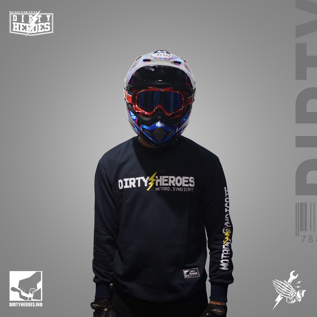DIRTY HEROES PIXEL SERIES | CREWNECK | SWEATSHIRT | HOODIE | SWEATER | SUPERMOTO | MOTARD | MOTOCROS