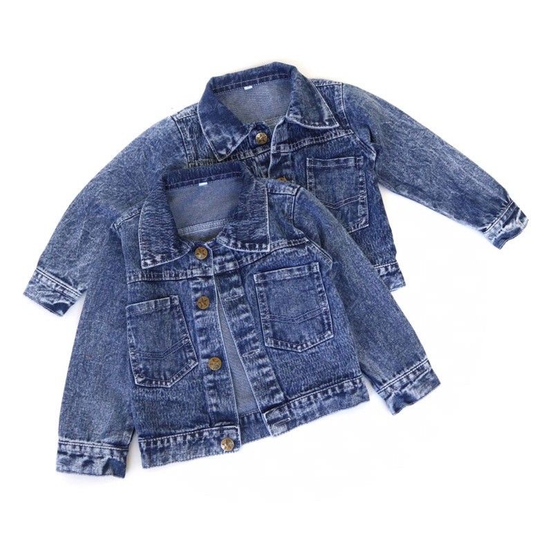 Jaket jeans anak  jaket denim anak premium (unisex) model terbaru 1-10tahun