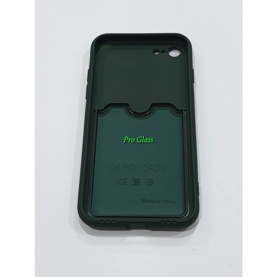 C128 Iphone 7 / 7 Plus / 8 / 8 Plus Silicone Card Holder Case + Lens Cover