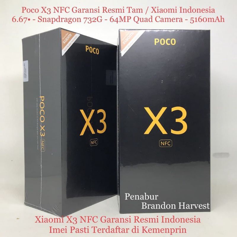 Jual XIAOMI POCO X3 NFC RAM 6 ROM 64 6/64 GB SNAPDRAGON 735G SECOND