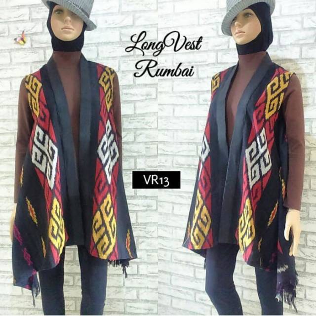 Longvest tenun motif toraja a200