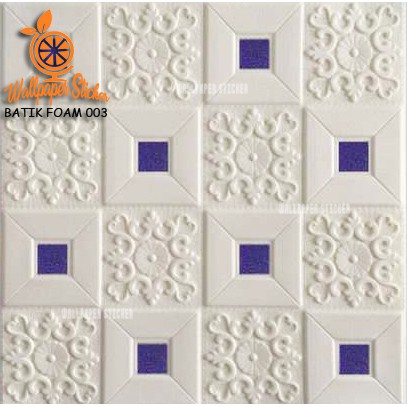 Batik Foam Wallpaper 3D Foam Stiker Emboss Peredam Udara Dan Plafon Ukuran 70x70cm