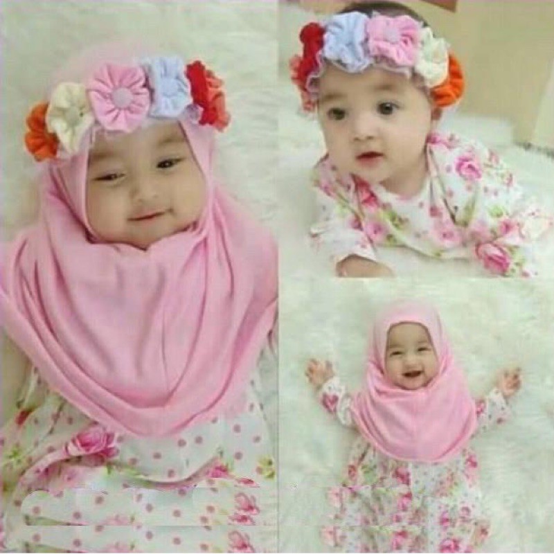 Hijab Anak Flower Crown/ Hijab Anak/ Jilbab Anak/ Hijab Bayi/ Jilbab Bayi