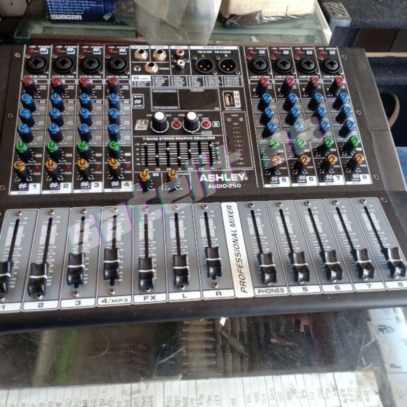 PROFESIONAL POWER MIXER 8CHANNEL, ASHLEY AUDIO-250