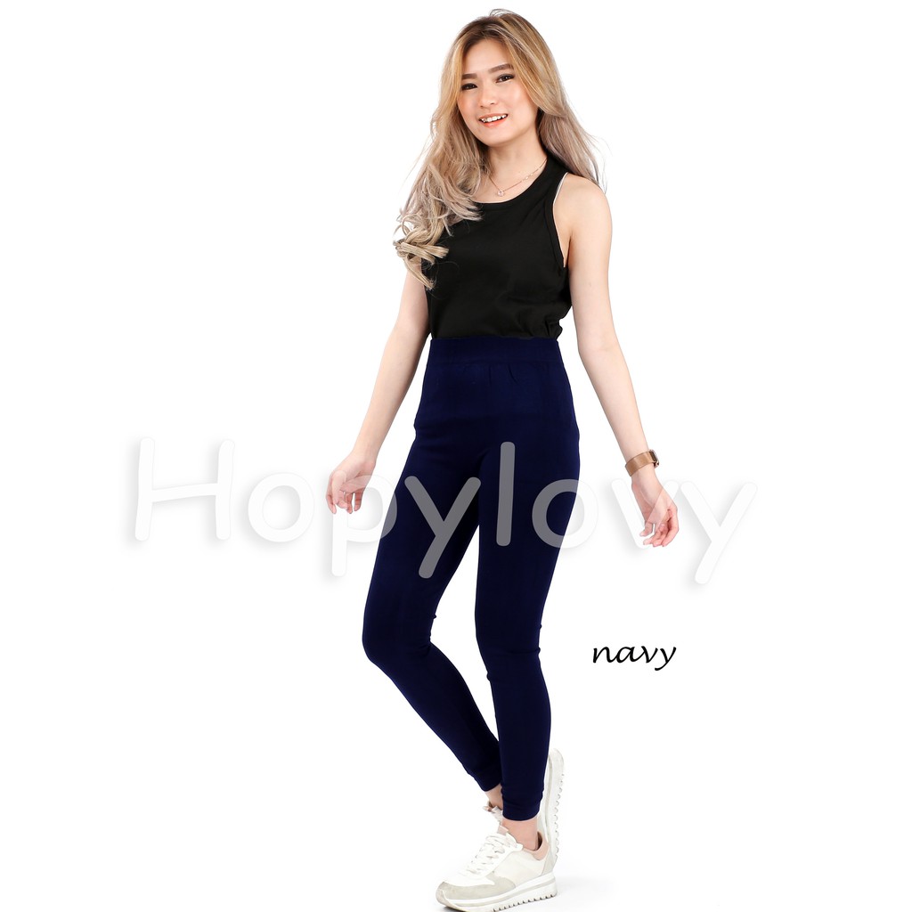 HOPYLOVY - Legging Wanita Polos Bahan Spandek
