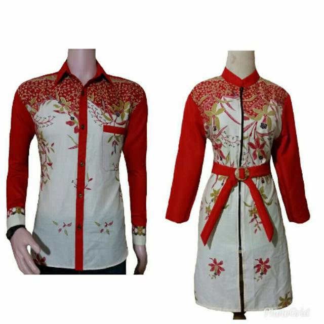 Batik Couple Kombinasi kemeja tunik modern