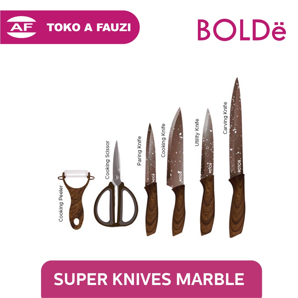 BOLDE SUPER KNIVES MARBLE 6PCS