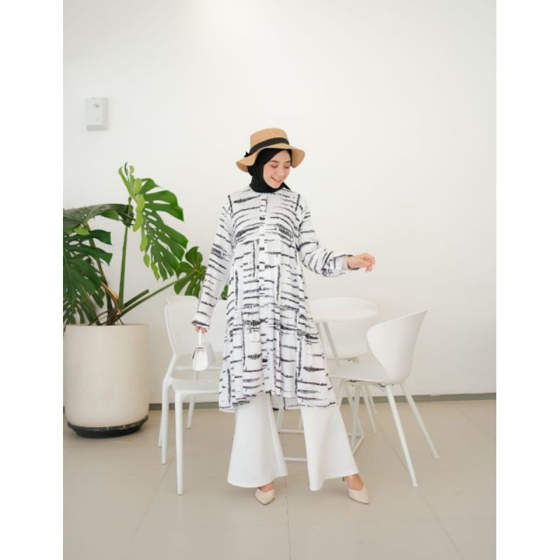 mK - Ghozi Atasan katun rayon Tunik motif katun Realpicture tunik Busui