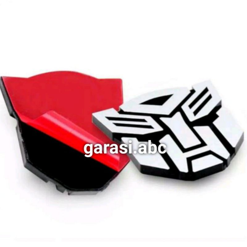 Stiker Emblem Badge Transformers Autobot Decepticon Timbul 3D Sticker Tulisan Logo Krom Chrome Autobots Decepticons Autobot Decepticon Robot 3 D Body Bodi Fender Mobil Sepeda Motor Dimensi