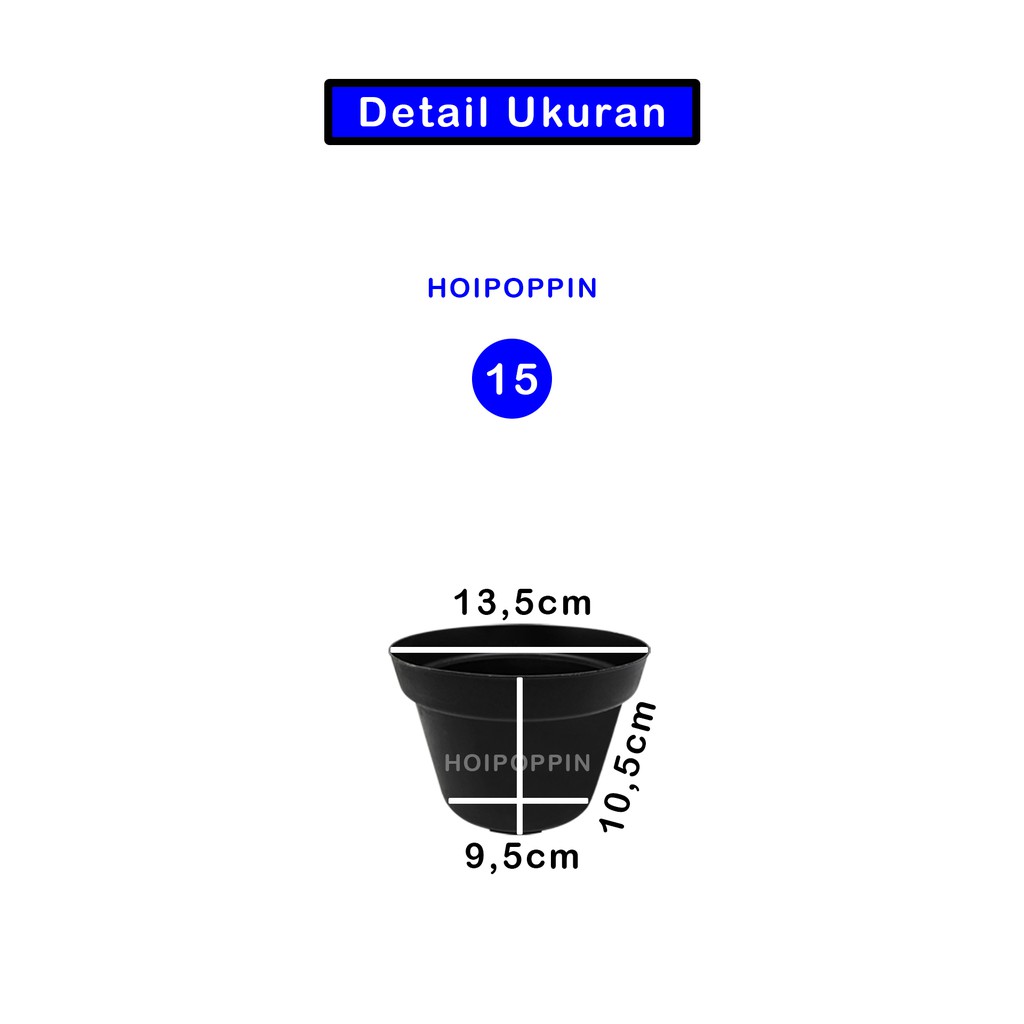 HPP - GROSIR POT 15 HITAM / POT 15 HITAM / POT PEMBIBITAN / POT HARGA GROSIR / POT POLOS HITAM