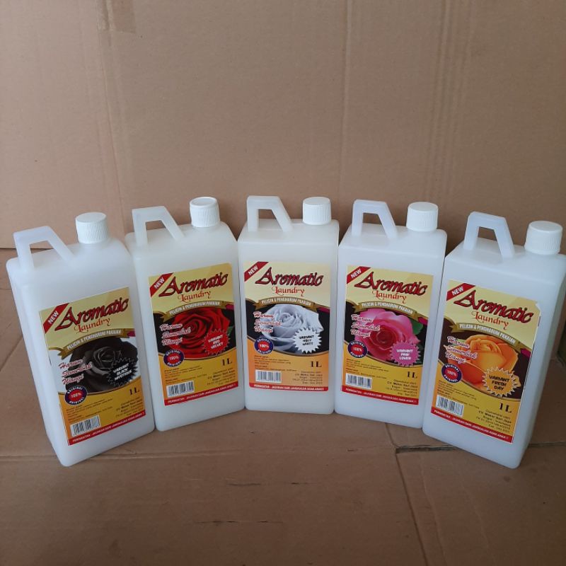 Paket 5 Pcs Pewangi Pakaian Pelicin Setrika Aromatic Laundry Pelembut 1 Liter