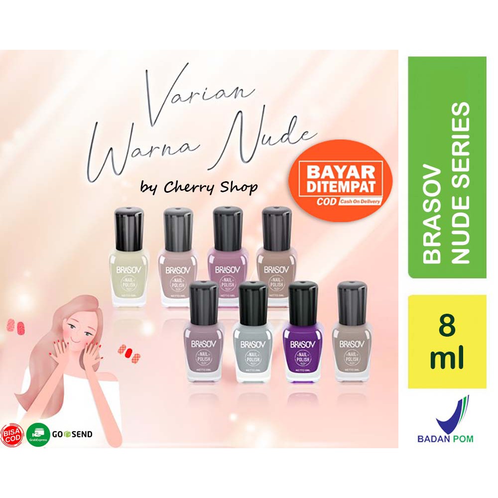 [BISA PILIH WARNA] [BPOM] Brasov Kutek Nude 8mL | 1 seri isi 8 warna Nail Polish