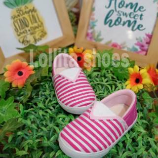  Sepatu  anak  perempuan  slip on salur pink MURAH  Shopee 