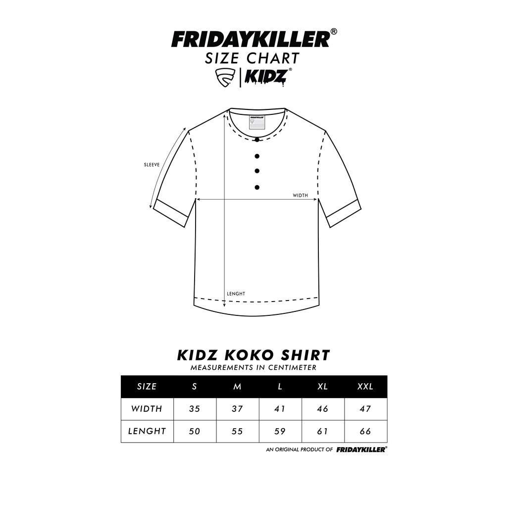 KEMEJA KOKO ANAK ANAK FRIDAY KILLER | GRAIL KIDS FKS