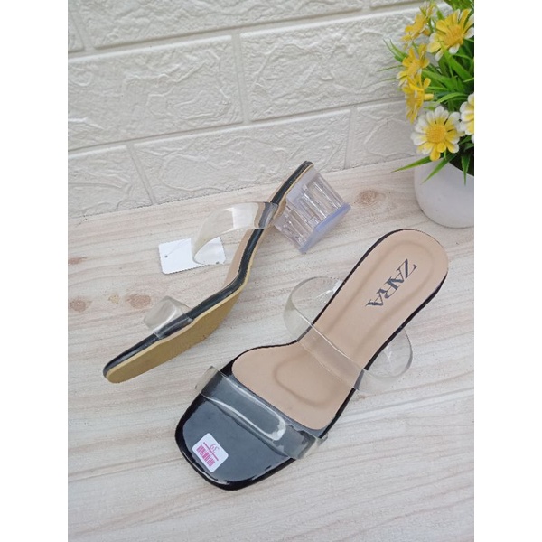 Sandal wanita heels kaca EFELINE RASHEL