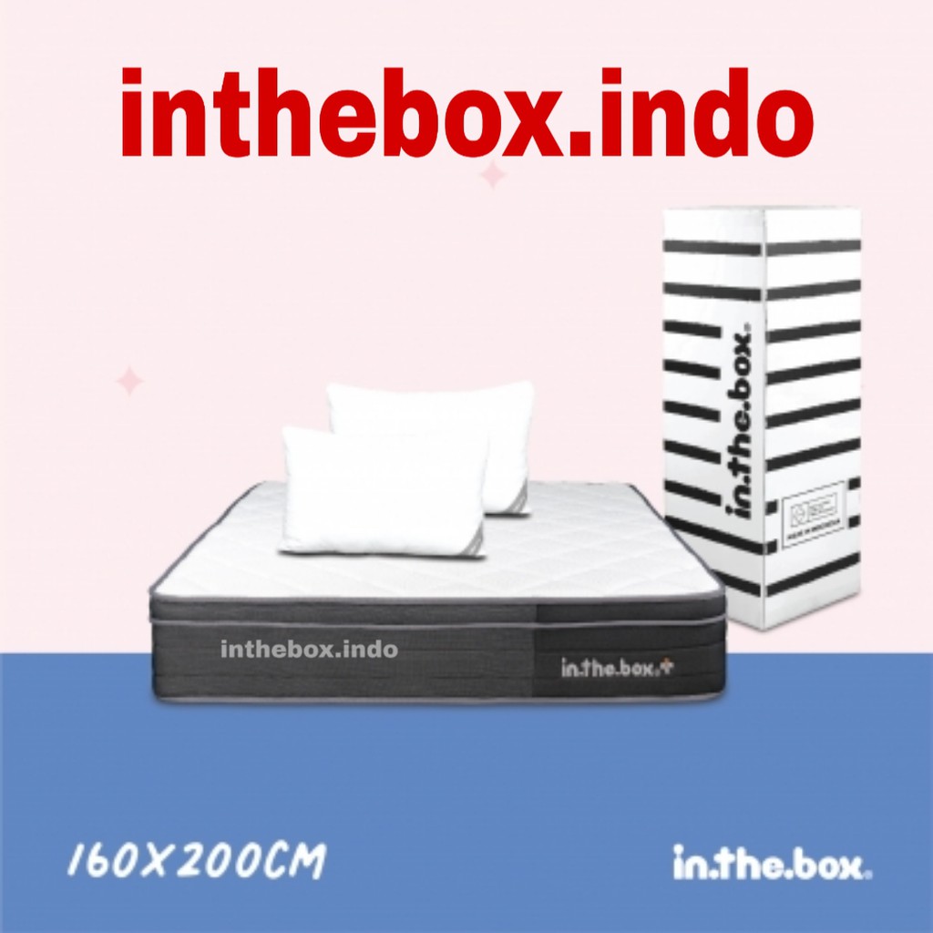Kasur Spring Bed IN THE BOX PLUS UK 160-200x200  FREE PILLLOW/Kasur Busa/Spingbed/Murah/Bagus/Matras