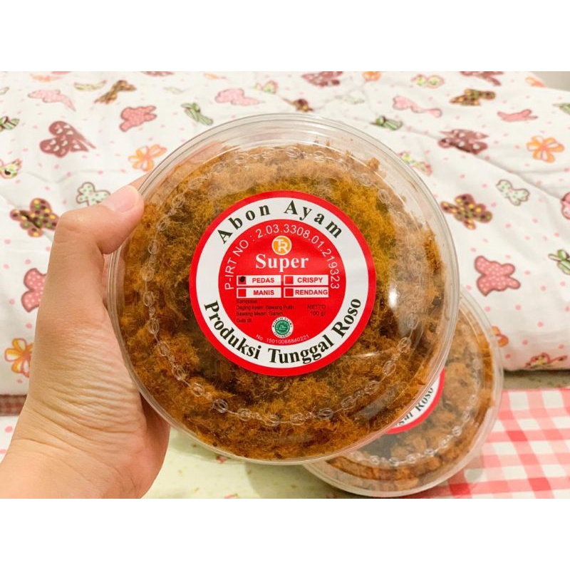 

abon ayam tunggal roso 100gram (manis,pedas,rendang,crispy)