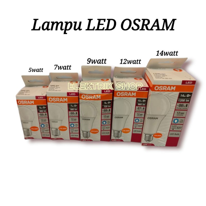 LAMPU LED BULB OSRAM PUTIH 5W 7W 9W 12W 14W