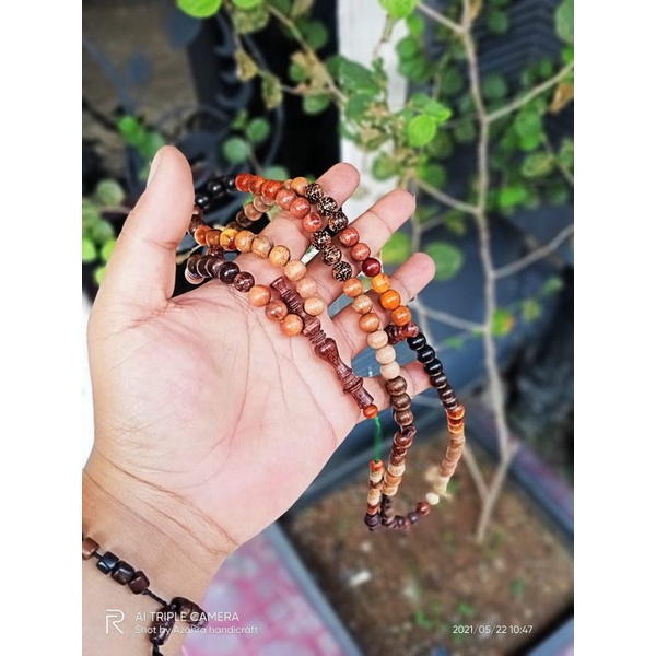 tasbih kombinasi 17 kayu galih asem galih nagasari cirebon galih kelor hitam secang dewan ndaru