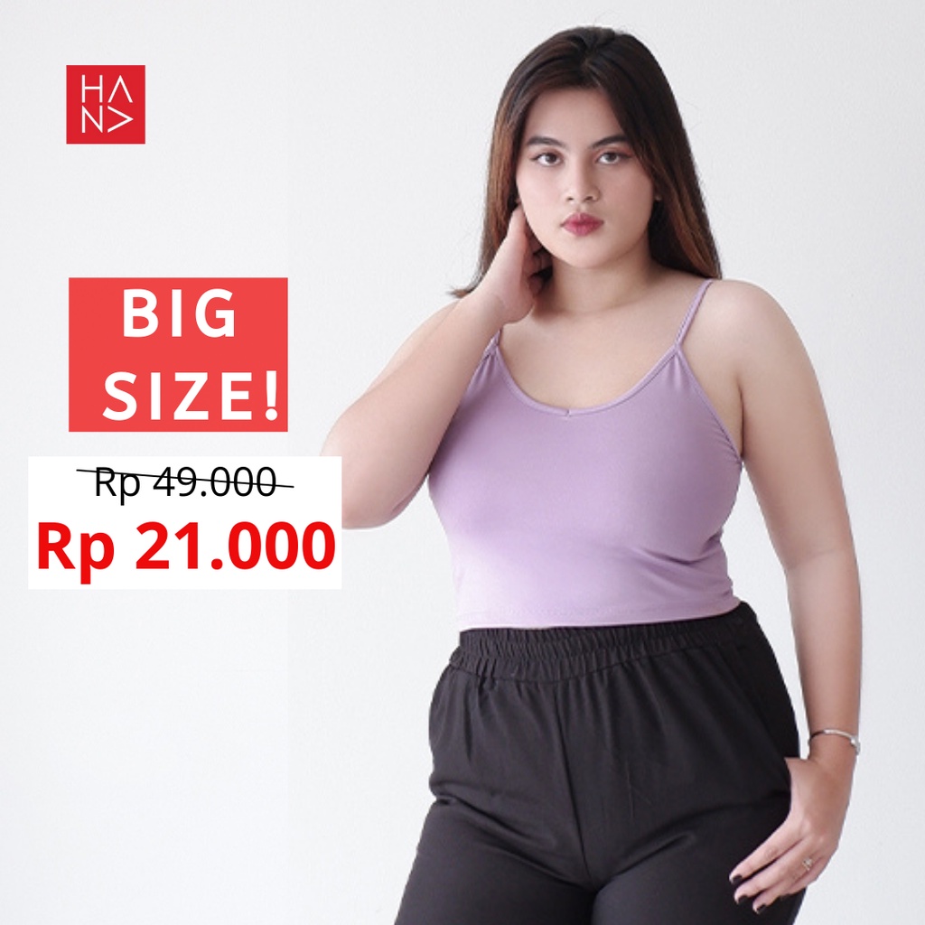 [BIG SIZE] HanaFashion - Aurora Basic Tank Top XXL Crop Wanita - TT035