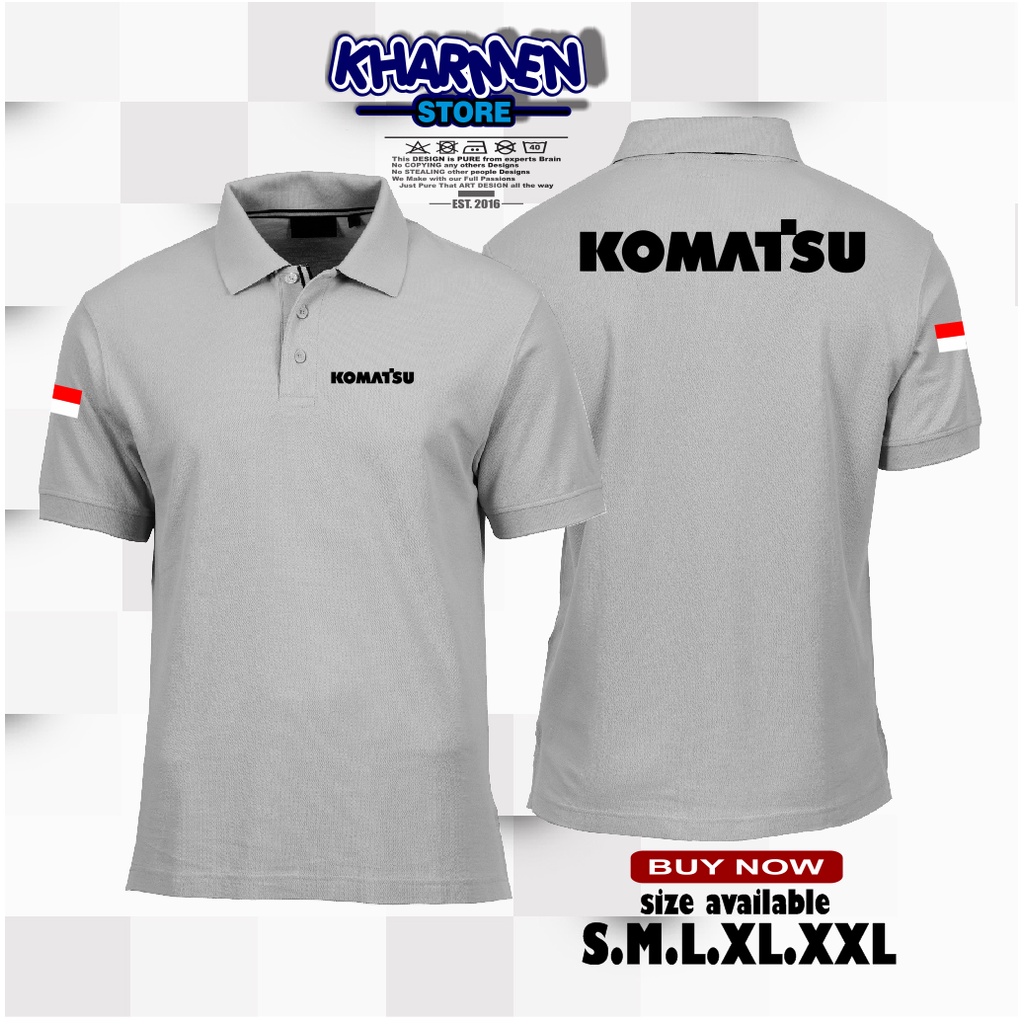 Poloshirt Polo Kaos Baju Kerah KOMATSU LOGO SAFETY FIRST INDONESIA Terlaris Termurah-whitekelly