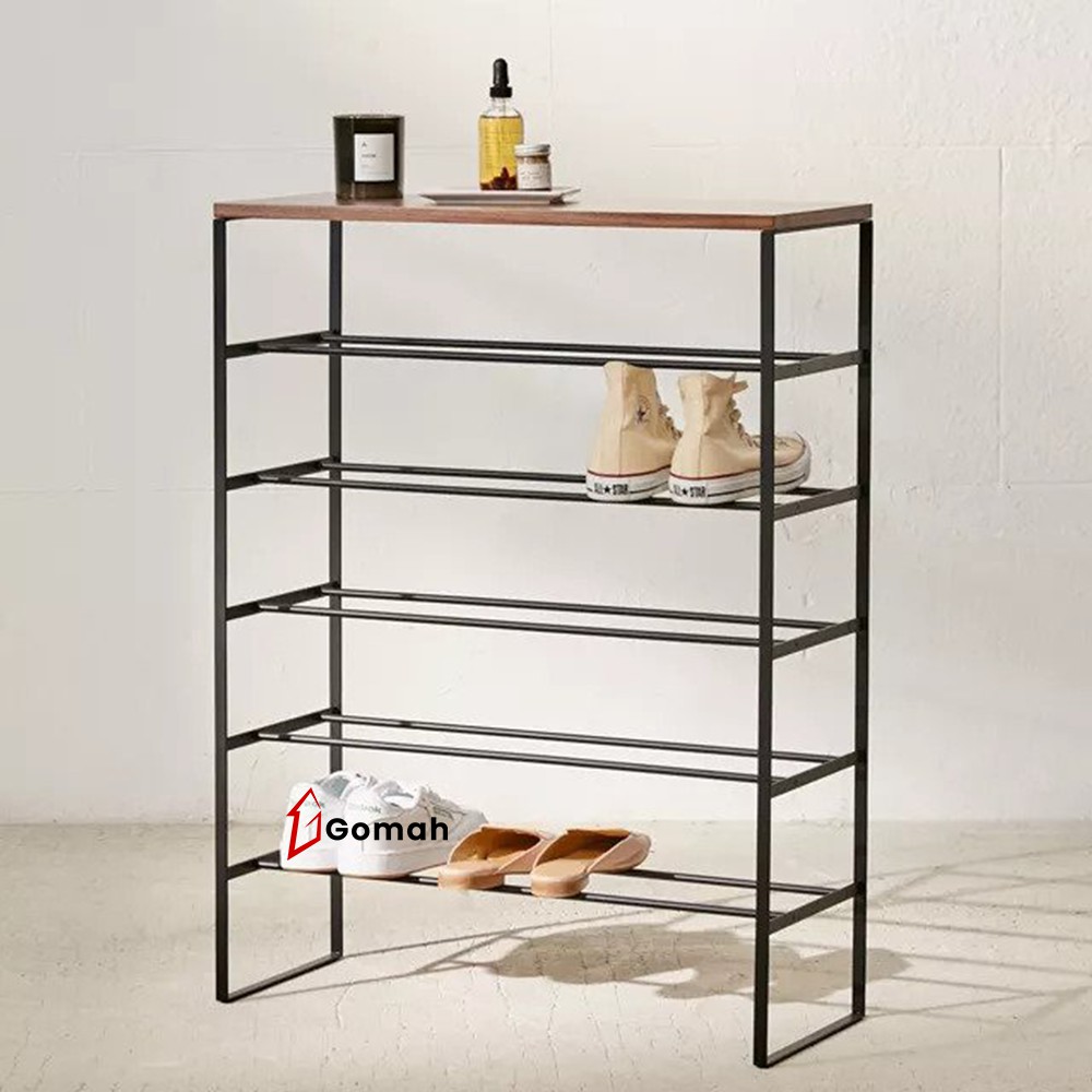 Shoe Rack/ Rak Sepatu Industrial/ Rak Besi Kayu/ Shelf/ Modern/ Minimalis