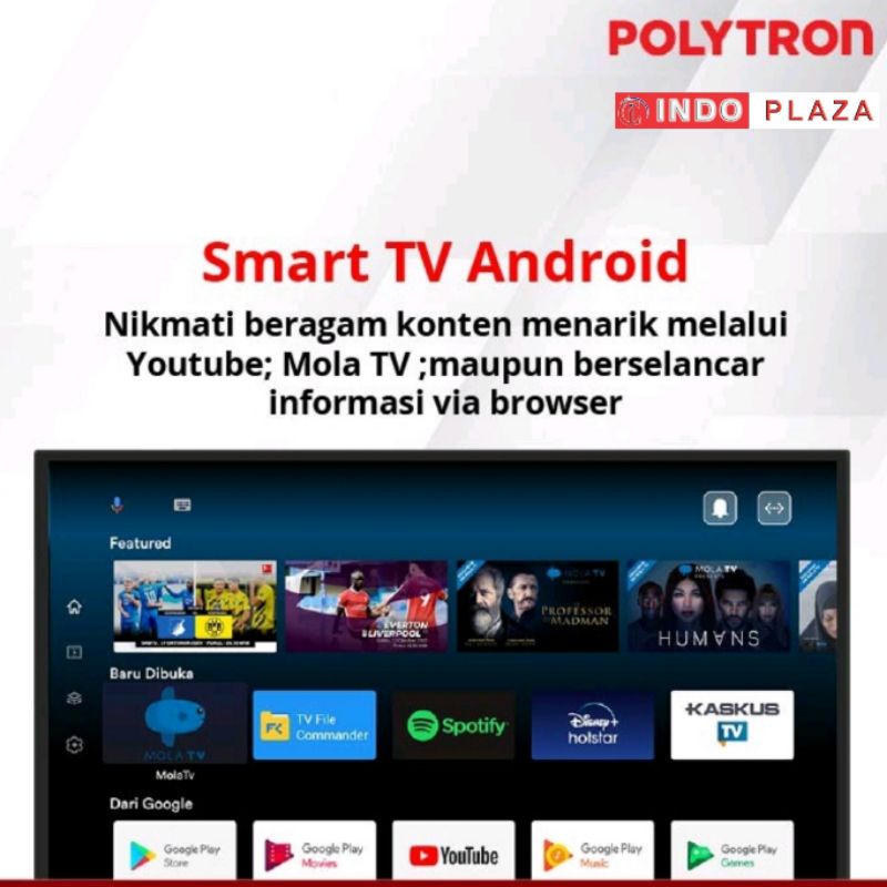TV POLYTRON 32 Inch SMART ANDROID PLD-32BAG9858 / 5959 CINEMAX SOUNDBAR (Khusus Medan)
