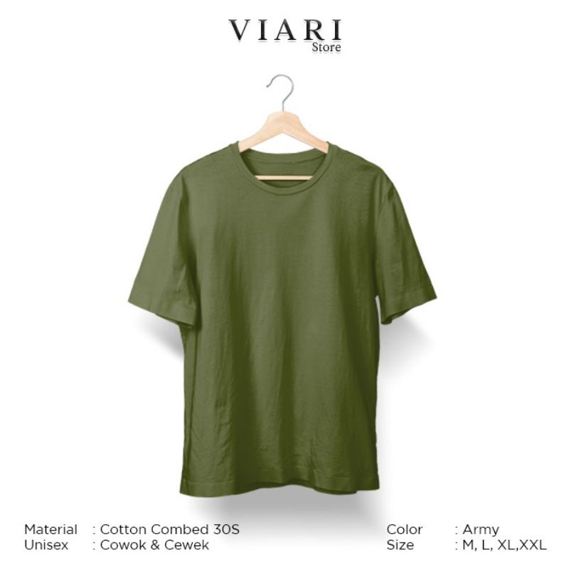 Kaos Polos Hijau Army | Unisex untuk cowok cewek