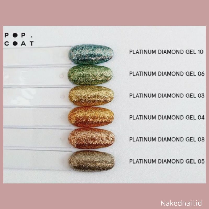 KUTEK GEL NAKEDNAIL platinum diamond uv gel nailpolish nail art 10ml jar