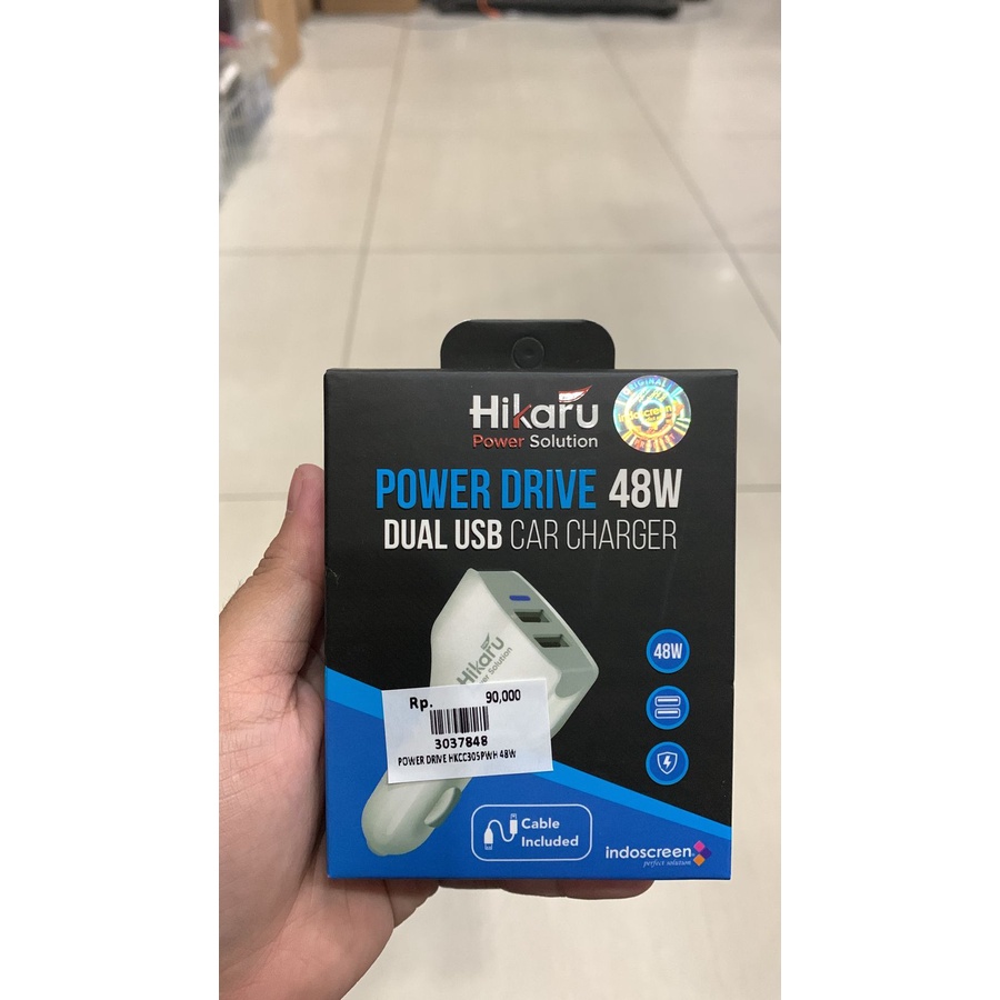 HIKARU POWER DRIVER 48W DUAL USB CAR CHARGER-ORI