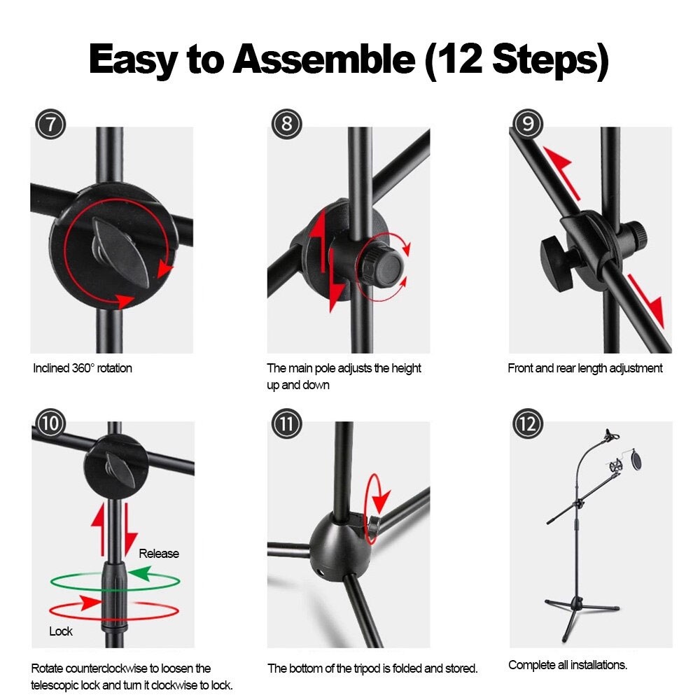 Stand Mic Microphone Degree + Holder Handphone