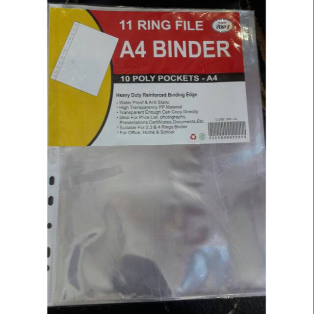 Plastik Binder/ring file A4