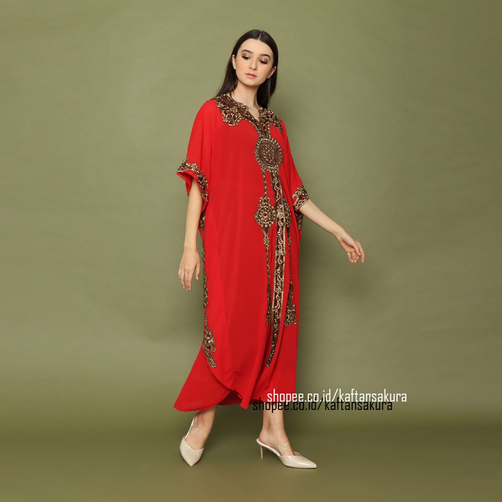 Kaftan bordir model antng warna ungu wanita modern lebaran 2021 murah untuk lebaran terbaru