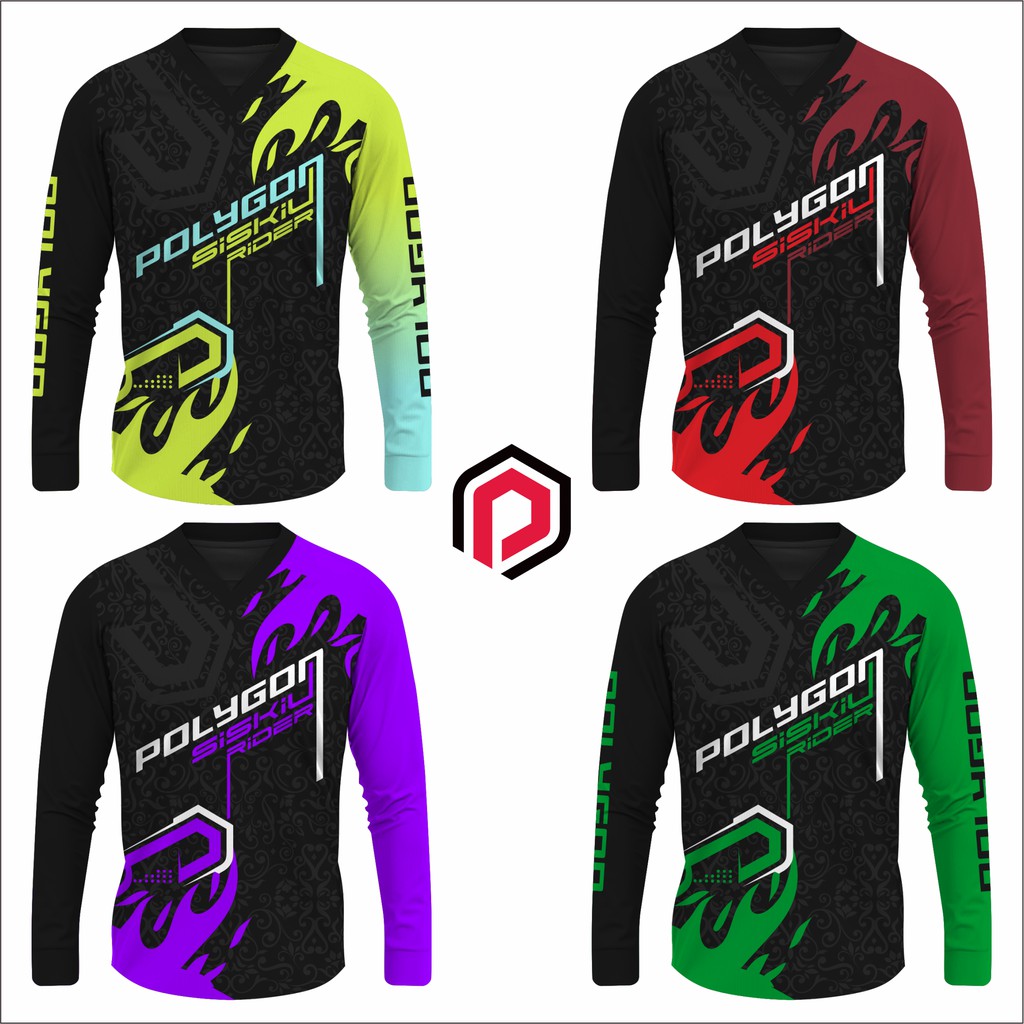 JERSEY SEPEDA DOWNHILL MTB POLYGON SISKIU RIDER - KAOS JERSEY POLYGON RIDER - JERSEY GOWES - CUSTOM