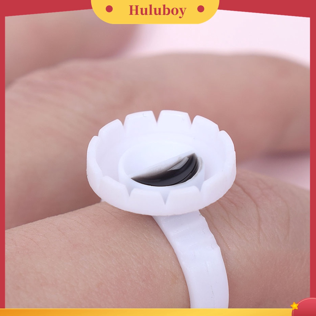 Huluboy Huluboy♡ 100pcs Cincin Holder Lem Bulu Mata Extension Untuk Makeup