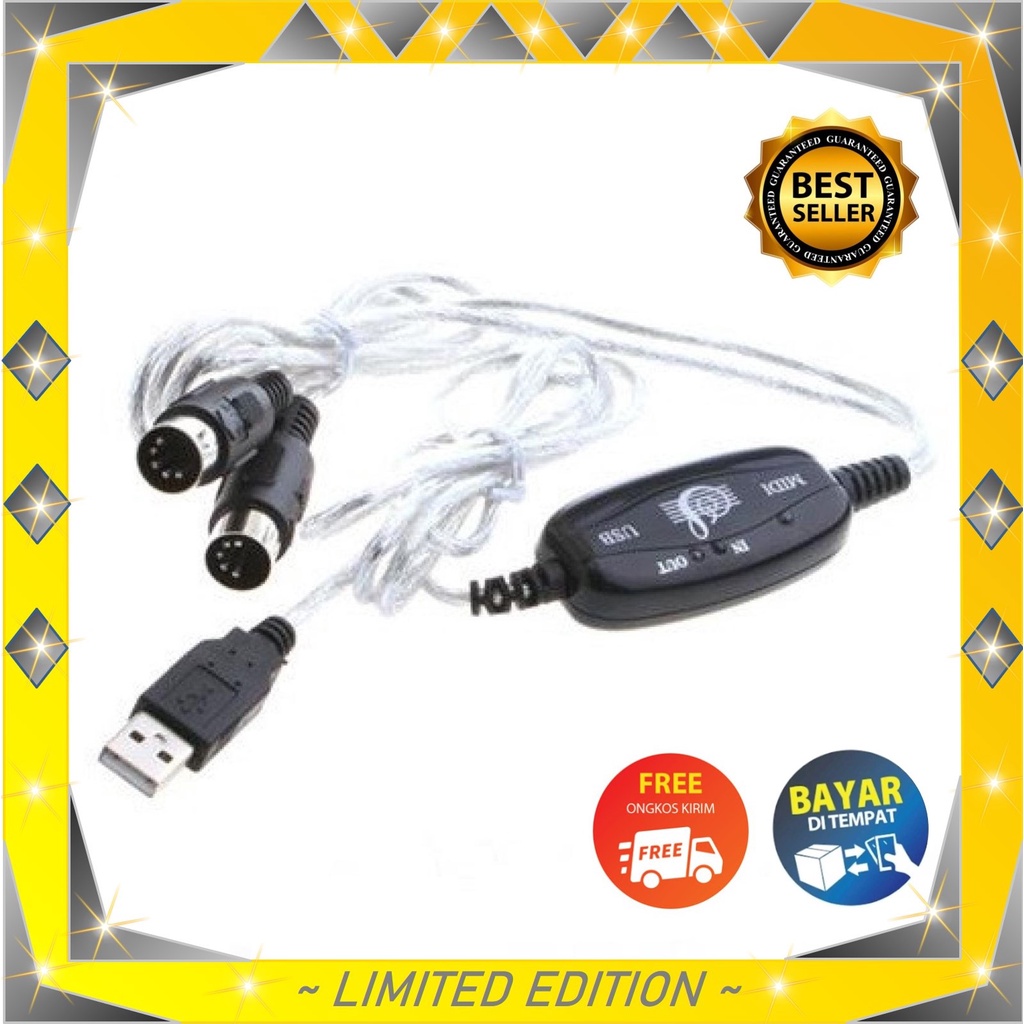 Jual Orphee USB MIDI Cable Converter PC to Music Keyboard Adapter