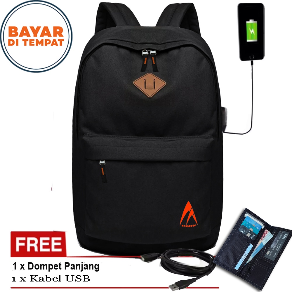 11.11 Shopee Super BIG SALE!! Backpack Distro USB Free Dompet Panjang-Tas Ransel Pria Wanita P550 Ransel Laptop