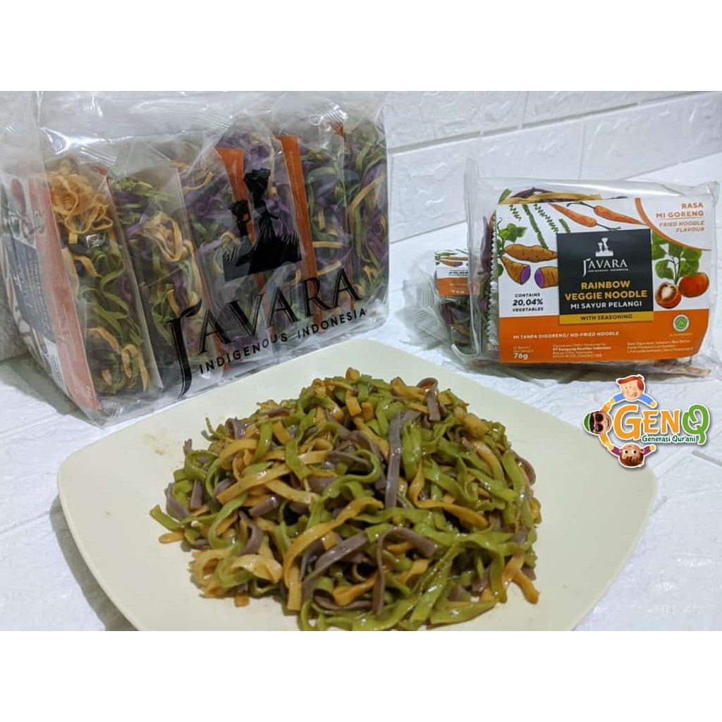 

Mie Pelangi Javara atau Mie Vegan Organik Rainbow Javara (Mie Sayur Pelangi) Eceran 76 gram