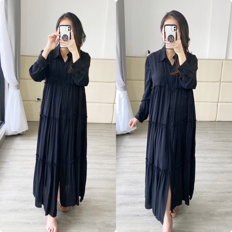 real pic maxi dress wanita / maxi rayon / maxi fashion muslim busui friendly