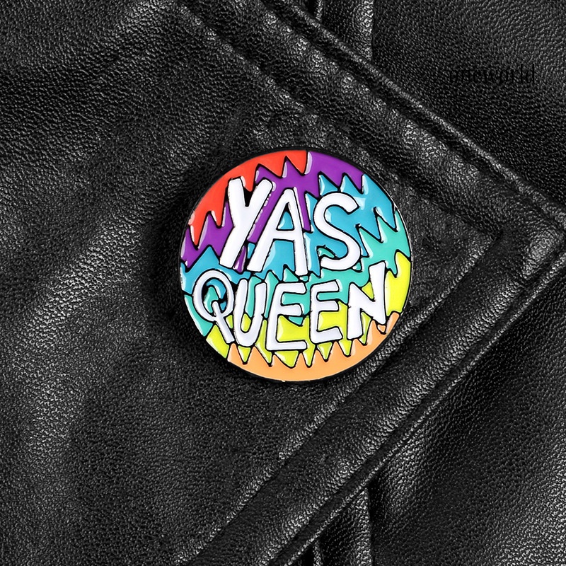 OW@ YAS QUEEN Unisex Rainbow Round Enamel Brooch Pin Corsage Bag Jacket Badge Gift