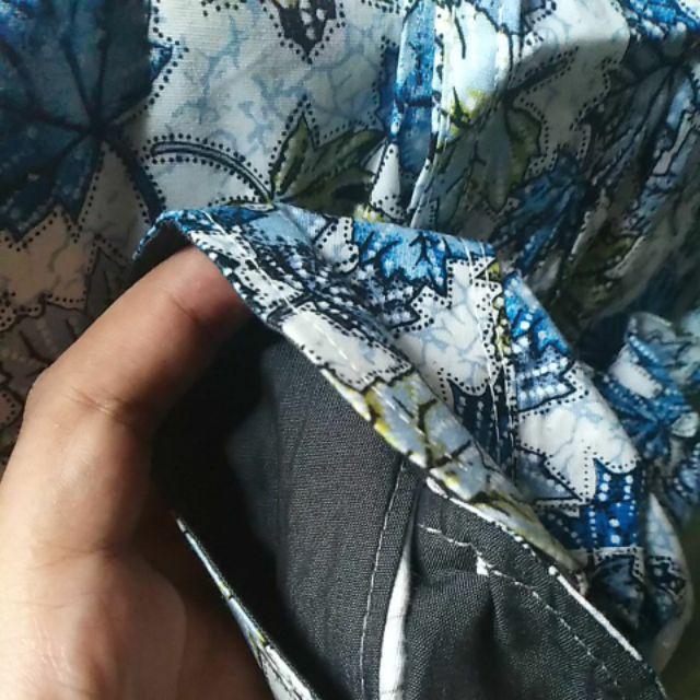 Sanvanina E-1513 Kemeja Batik Panjang Premium Apurva Navy