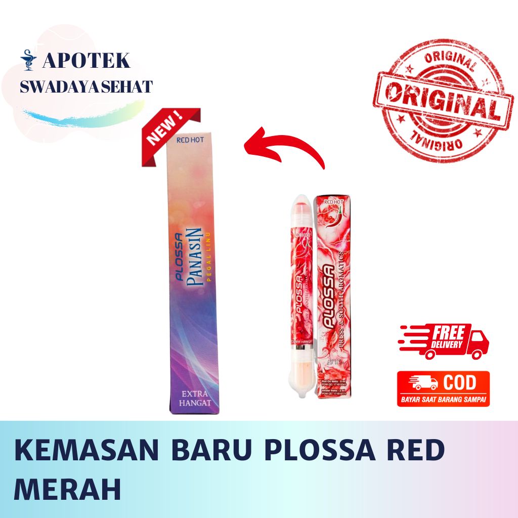 PLOSSA Minyak Angin Inhaler Roll On Aromatherapy Eucalyptus - Blue Mountain Relaxing - Red Hot Extra Hangat - New Citrus Baru