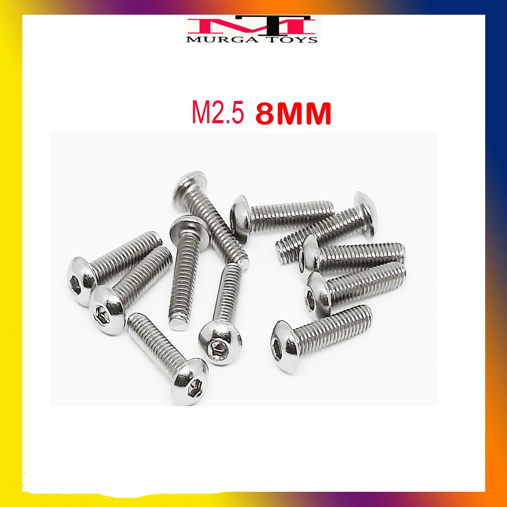 BAUT HEXAGONAL FLAT M2.5 STAINLESS STEEL PANJANG 8MM