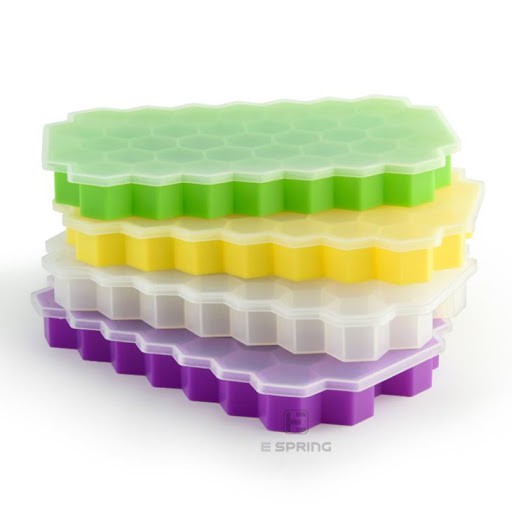 Cetakan Es Batu bentuk Honeycombs Fleksibel Silikon Silicone (ADA PENUTUP) Cetakan Puding Agar Agar