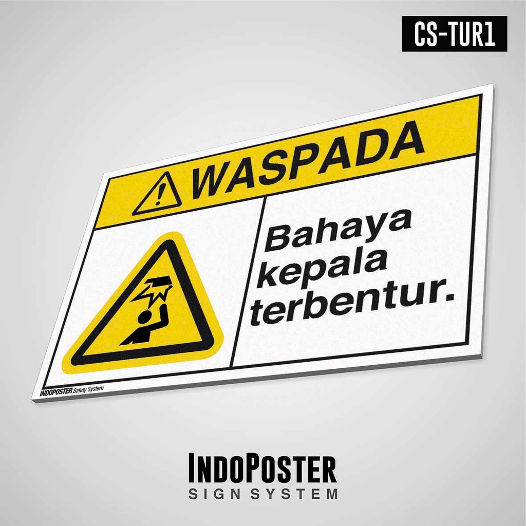 

Safety Sign Rambu K3 PVC ANSI Bahaya Kepala Terbentur M 45x30cm