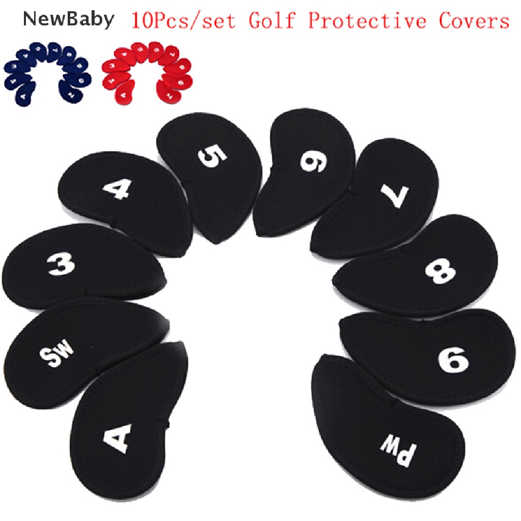 Newbaby 10pcs Cover Pelindung Kepala Tongkat Golf Bahan Neoprene